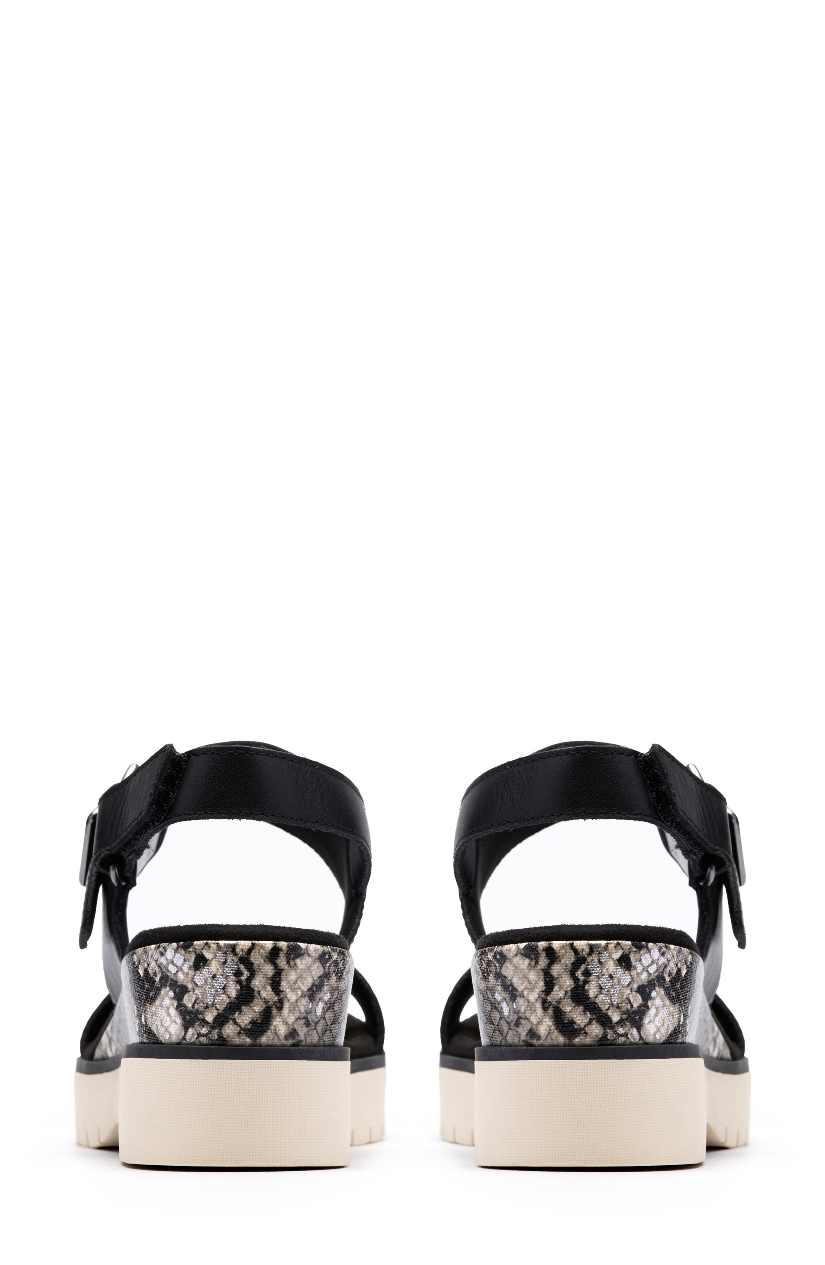 Clarks<sup>®</sup> Diaz Rose Wedge Sandal, Alternate, color, Black Combi