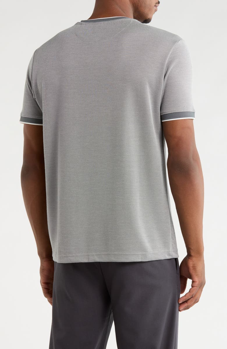 DENIM AND FLOWER Tipped Knit Crewneck T-Shirt, Alternate, color, Grey