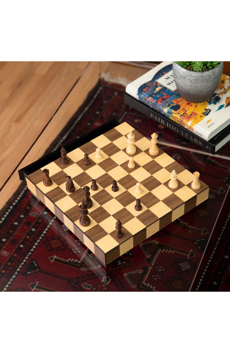 Bey-Berk Chess & Checkers Set, Alternate, color, Black/Tan/Brown