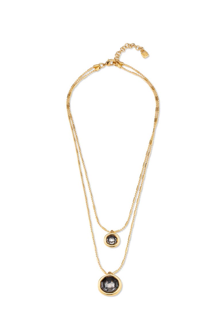 Double Strand Pendant Necklace, Main, color, Gold