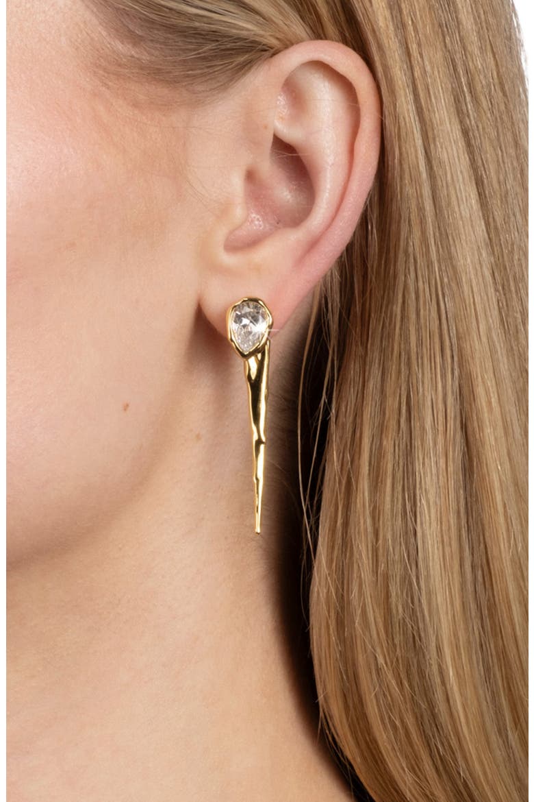 Asterales Cubic Zirconia Spear Front Back Earrings, Alternate, color, STONES
