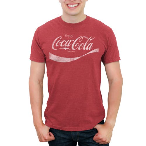 Coca-cola Men's Vintage-like Enjoy Short Sleeve T-shirt In Red