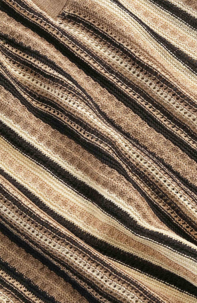 NN07 Noam Stripe Linen Polo, Alternate, color, Mable Husk