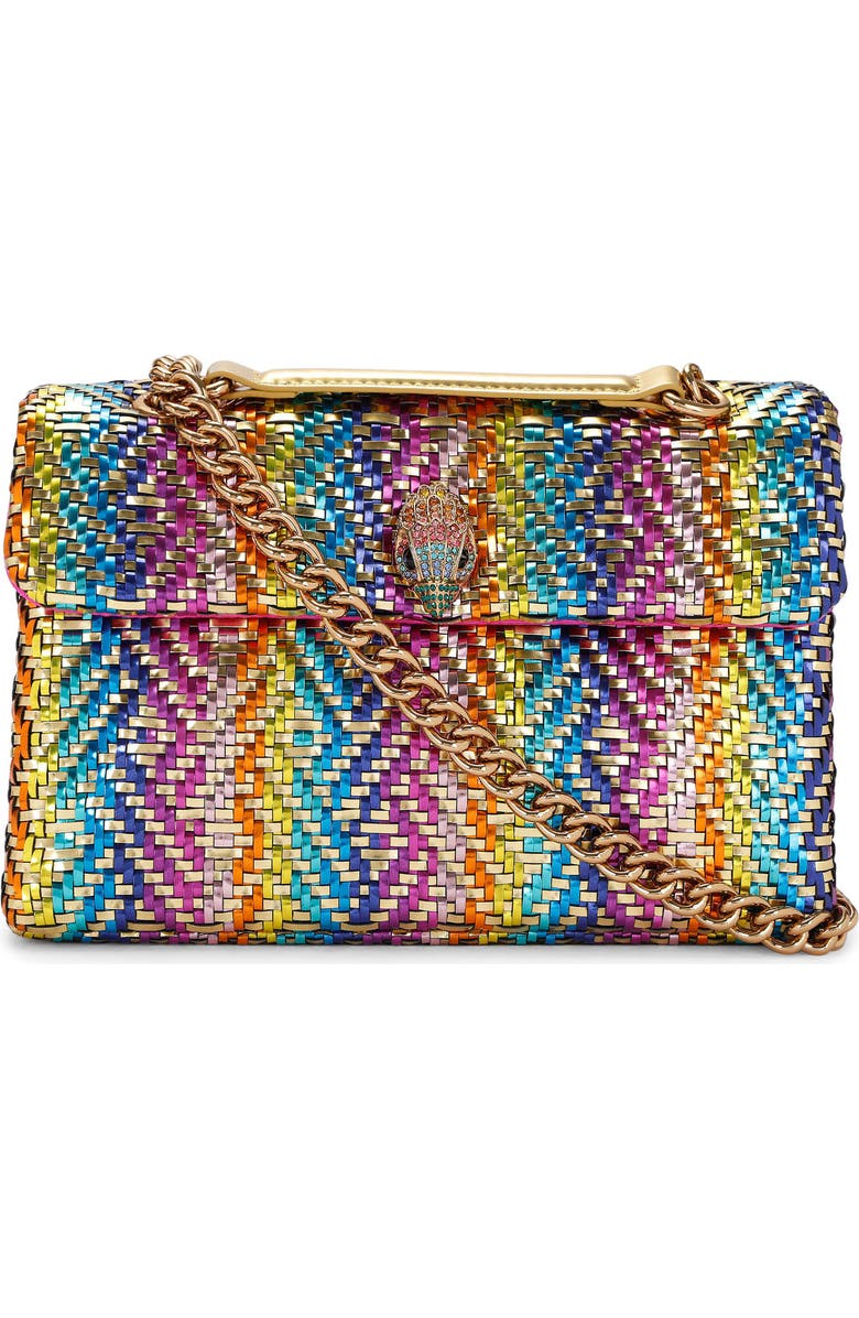Kurt Geiger London Kensington Woven Faux Leather Convertible Shoulder Bag, Main, color,