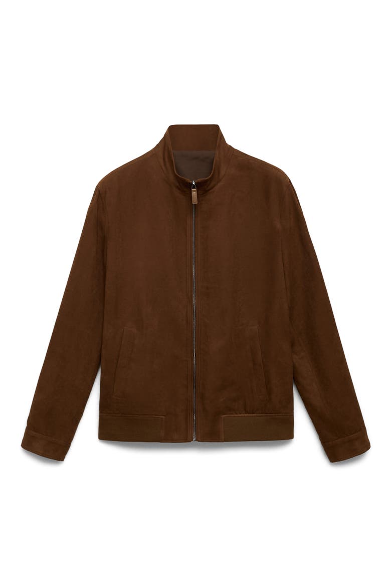 Faux Suede Jacket, Alternate, color, COGNAC