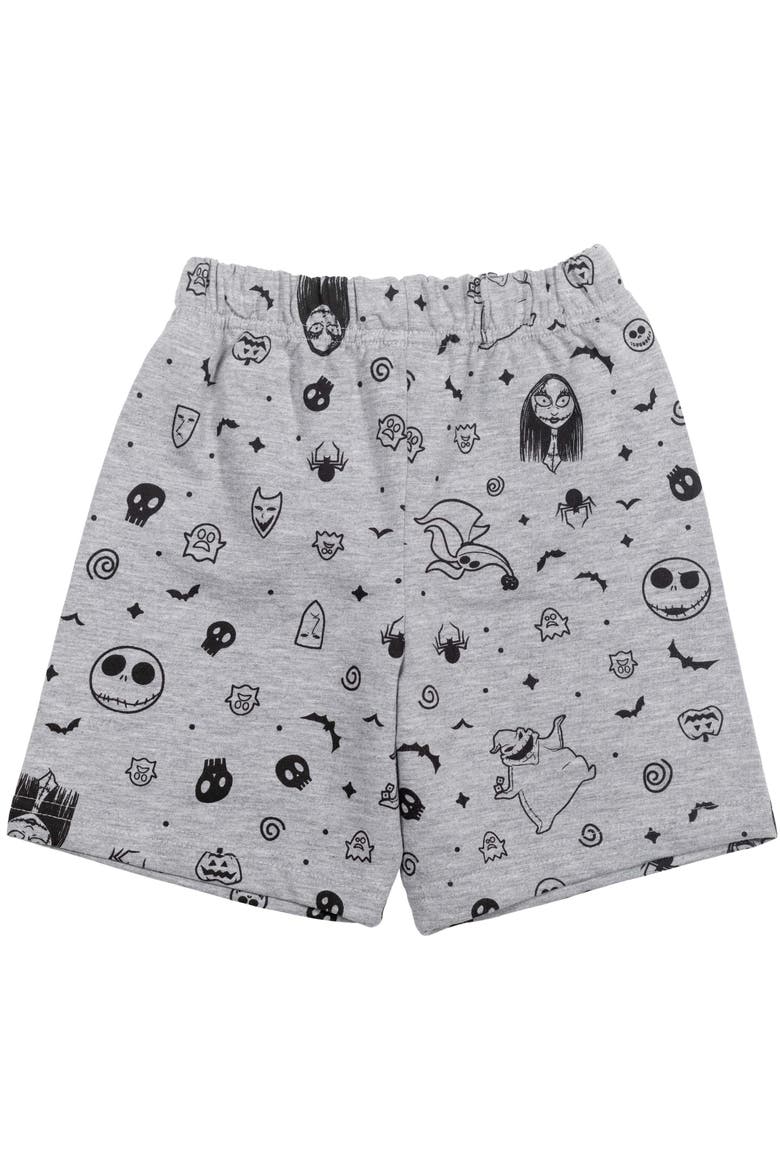 Nightmare Before Christmas Halloween 2-Piece T-Shirt and Shorts Set, Alternate, color, Black Grey Jack