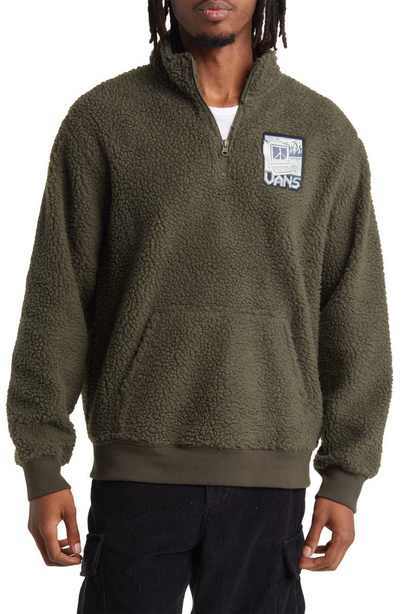 Vans Martin Quarter Zip Fleece Pullover, Main, color, 