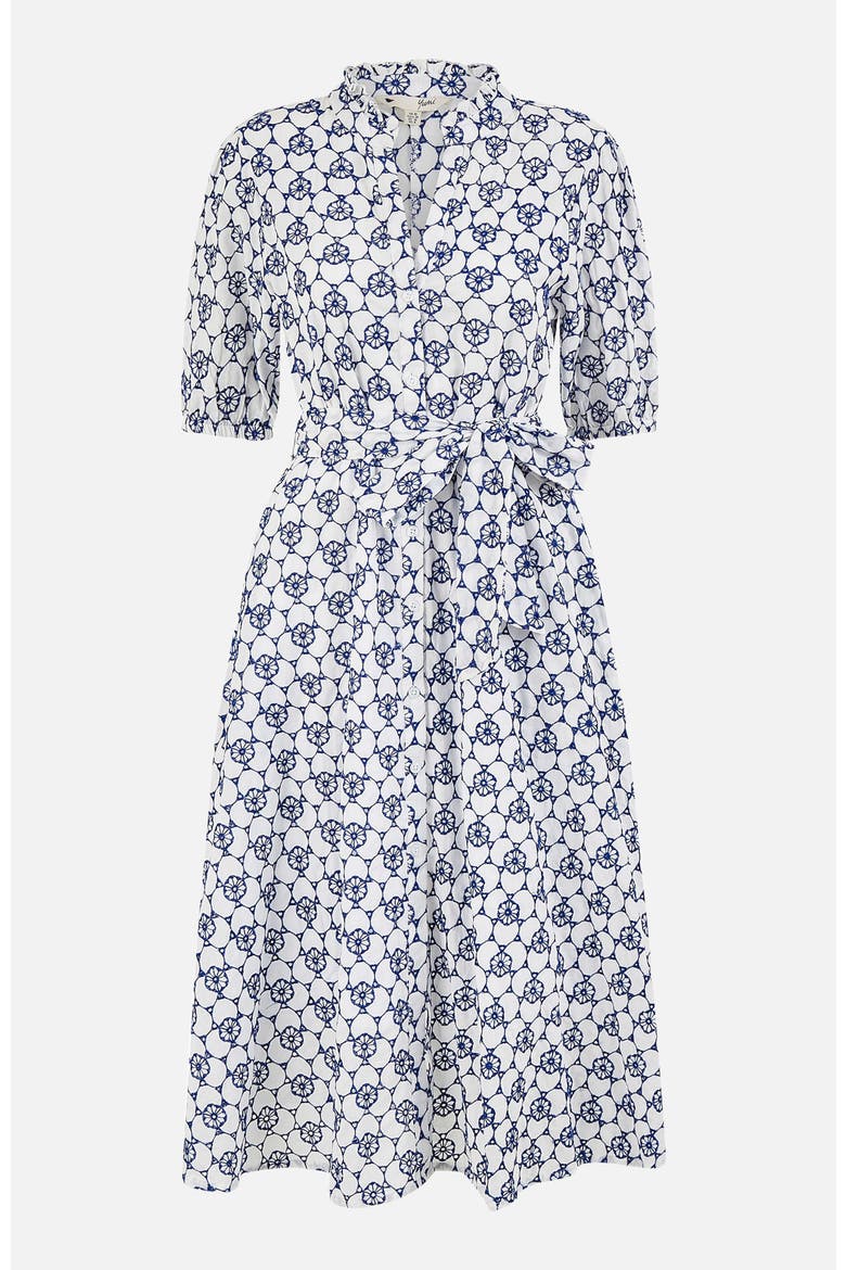 Broderie Anglaise Midi Shirt Dress, Alternate, color, Cool White