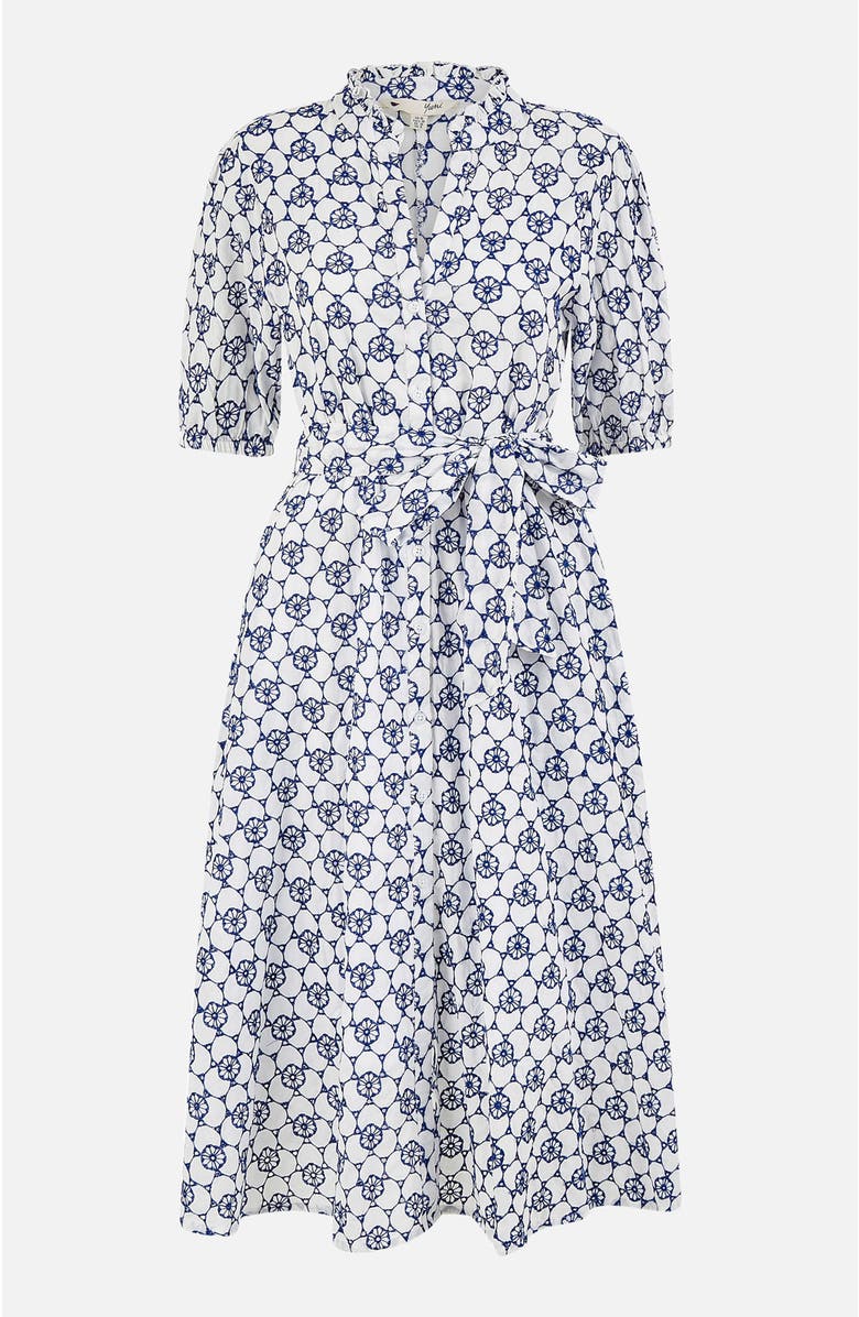 Yumi Broderie Anglaise Midi Shirt Dress, Alternate, color, Cool White