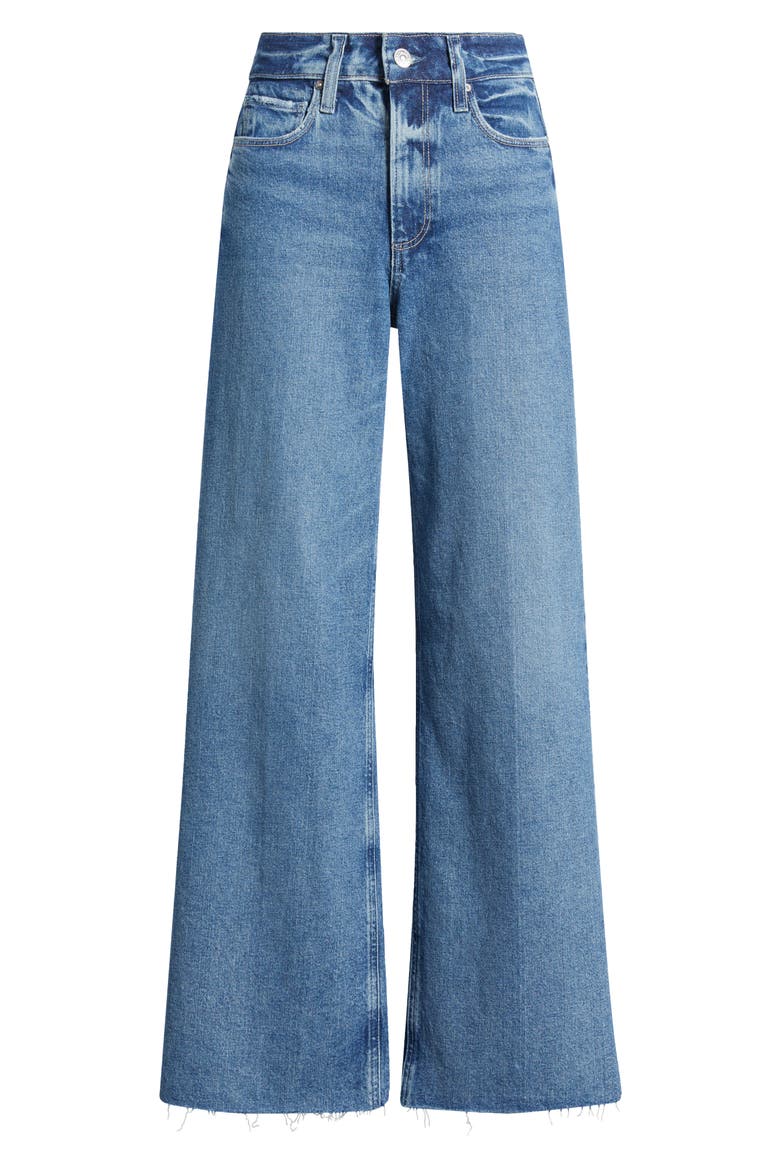 Anessa High Waist Raw Hem Wide Leg Jeans, Alternate, color, JAM SESSION