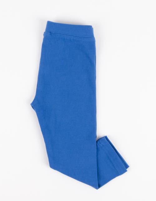 Leveret Girls Cotton Leggings, Solid Colors In Blue