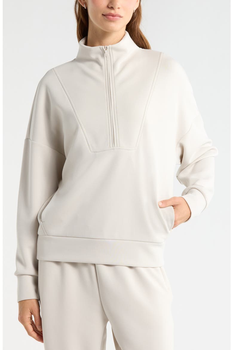 Soft Luxe Half Zip Pullover, Alternate, color, GREY MOONBEAM