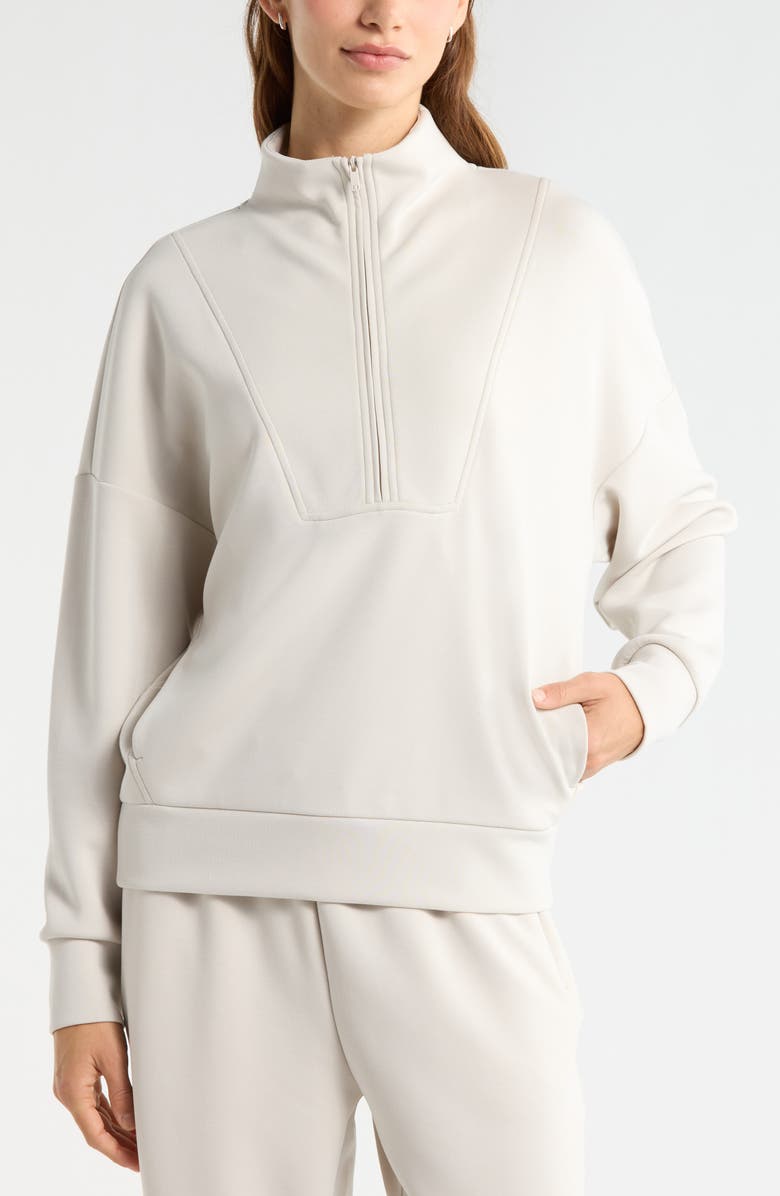 Zella Ultrasoft Half Zip Pullover, Alternate, color, Grey Moonbeam