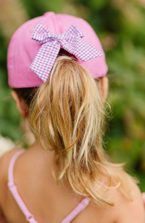 Bits & Bows Cowboy Boot Twill Bow Baseball Hat In Pink