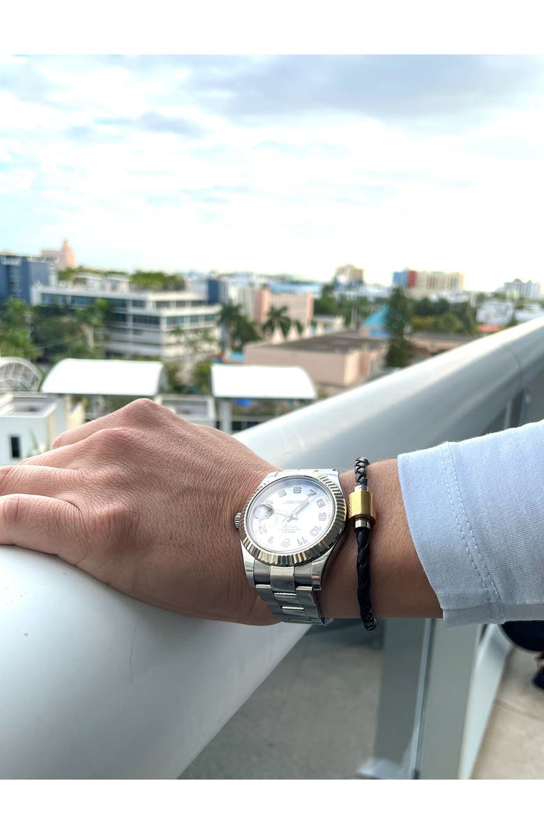 Liza Schwartz Leather Braided Bracelet, Alternate, color, 