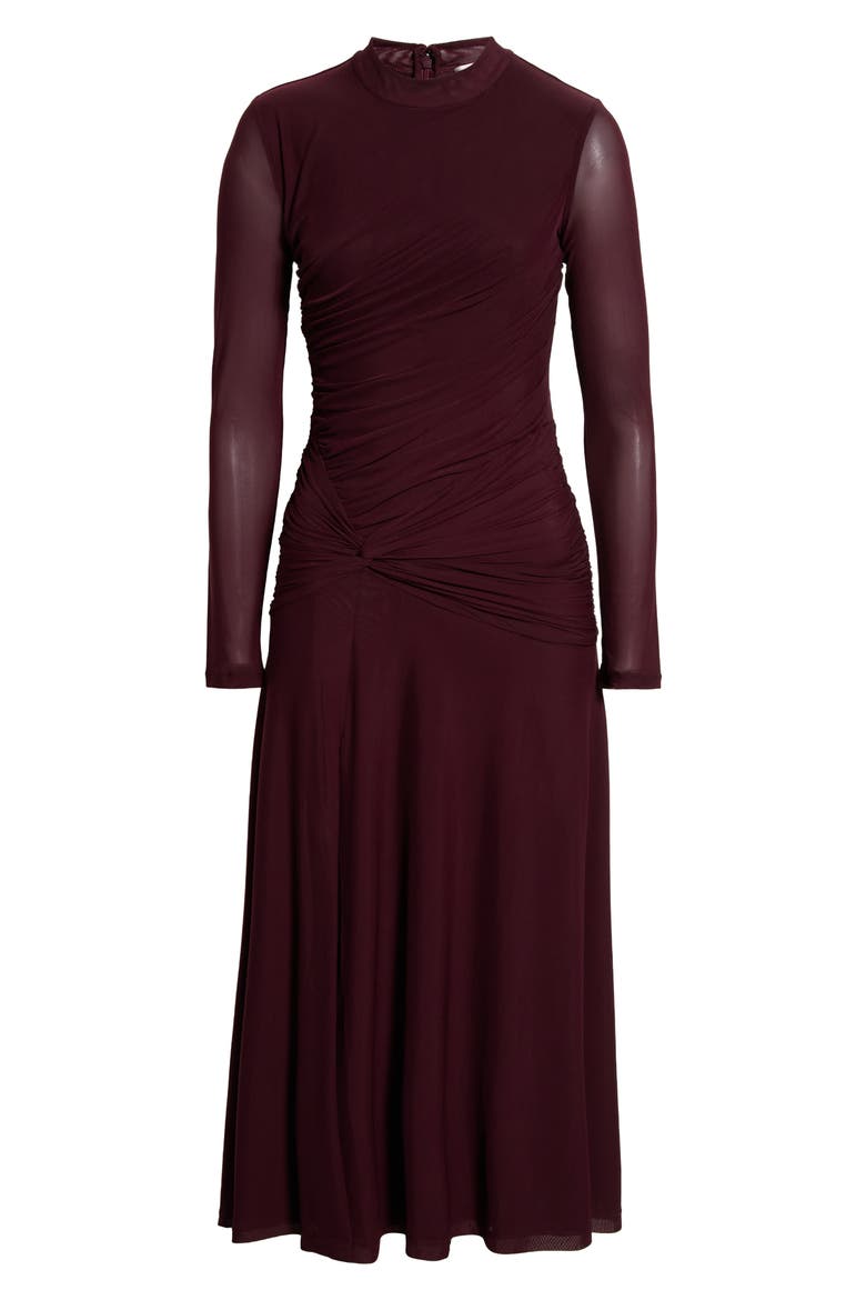 Selene Ruched Long Sleeve Dress, Alternate, color, RAISIN