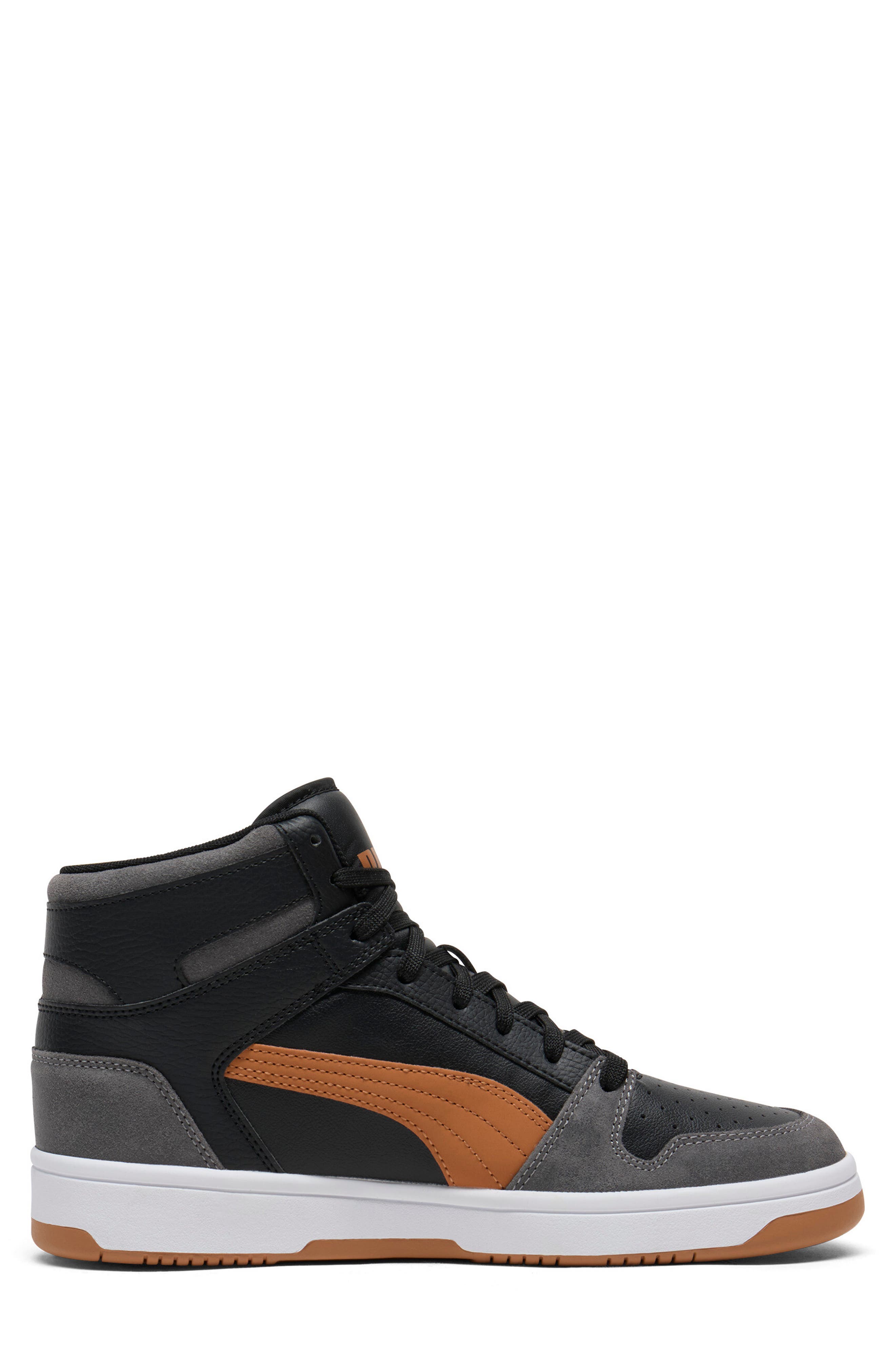 PUMA Rebound Layup High Top Sneaker, Alternate, color, Puma Black-Melted Caramel