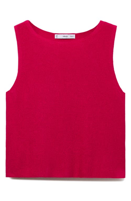 Mango Fine Rib Sweater Tank In Pink
