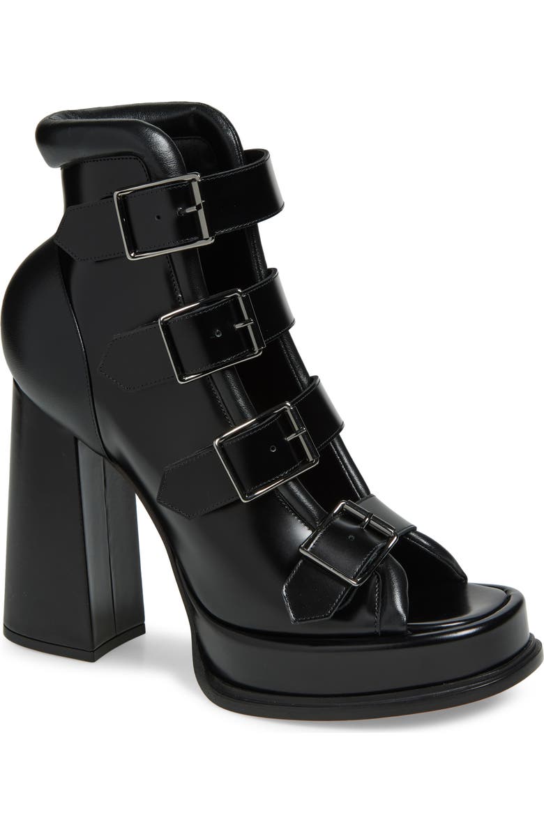 McQueen Platform Cage Sandal, Main, color, Black/ Brunito