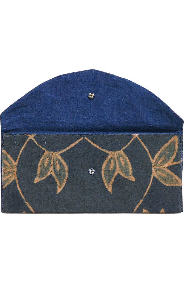 Studio Variously Folio Indigo Shibori Hand Crafted Zero Waste Cotton Pouch, Main, color, Indigo