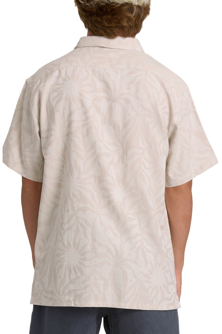Sundays Stripe Jacquard Short Sleeve Cotton Button-Up Shirt, Alternate, color, ASH