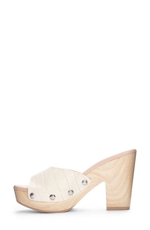 Chinese Laundry Forever Croc Embossed Platform Slide Sandal In Cream