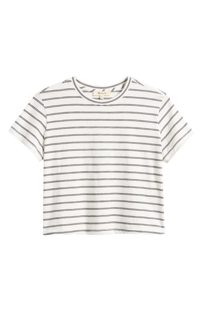 Madewell Stripe Boxy Crop Slub T-Shirt, Main, color, Lighthouse