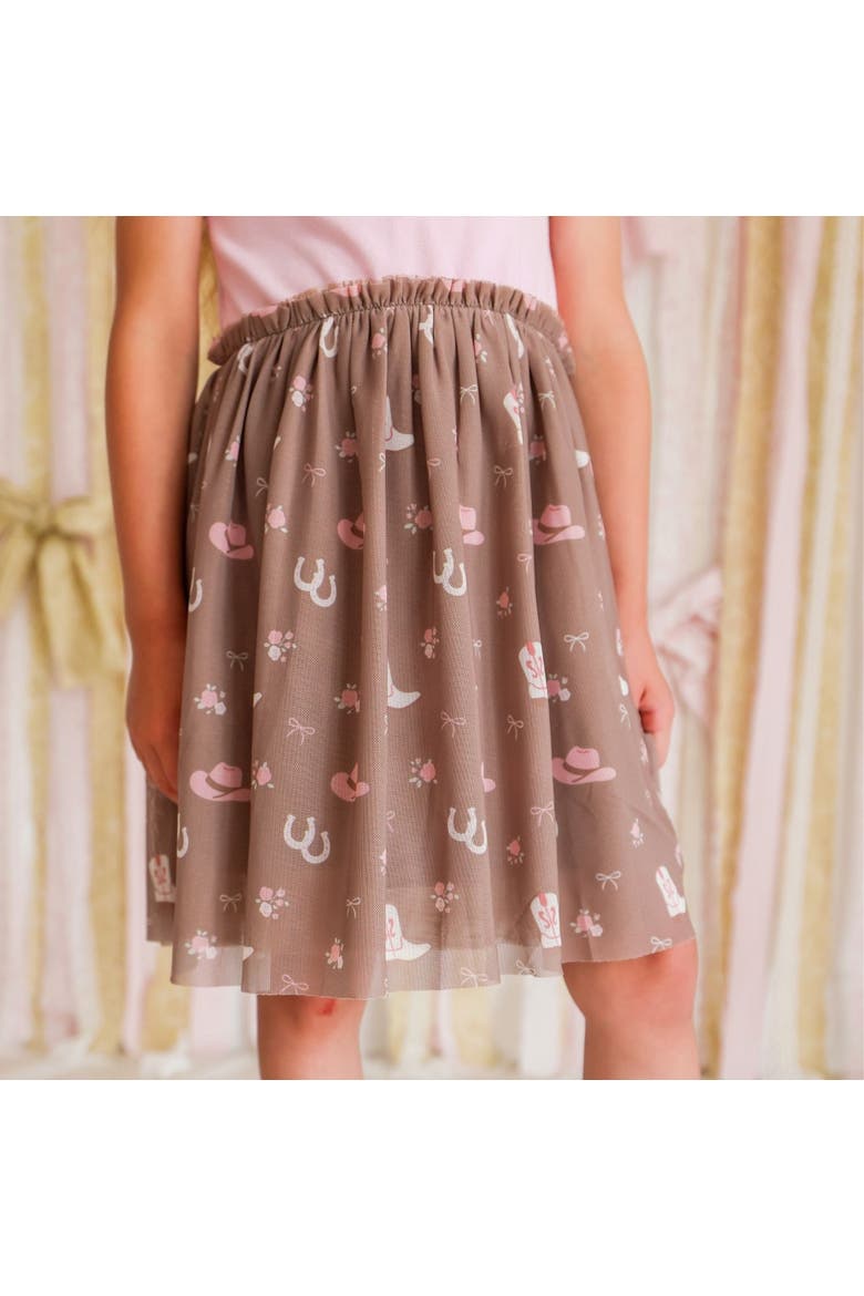 Howdy Darling Western Short Sleeve Tutu Dress, Alternate, color, Soft Pink