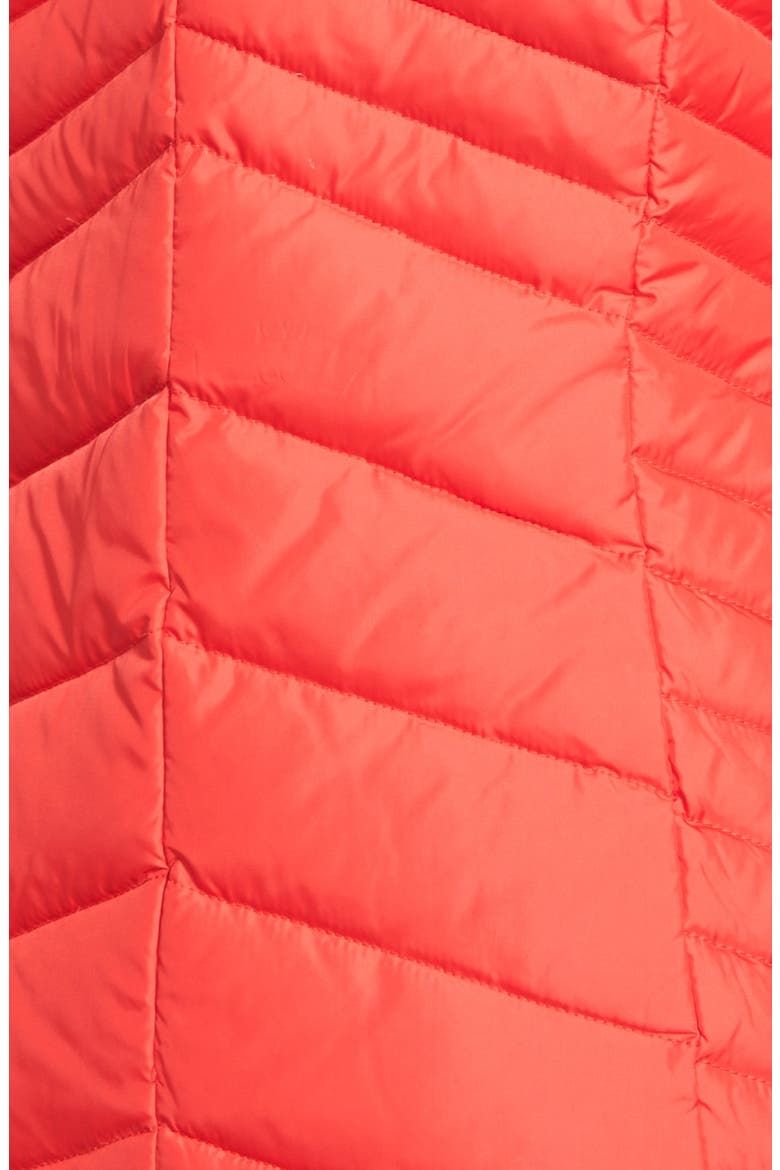 'Kirby' Chevron Quilted Pillow Collar Down & Feather Fill Coat, Alternate, color, RED