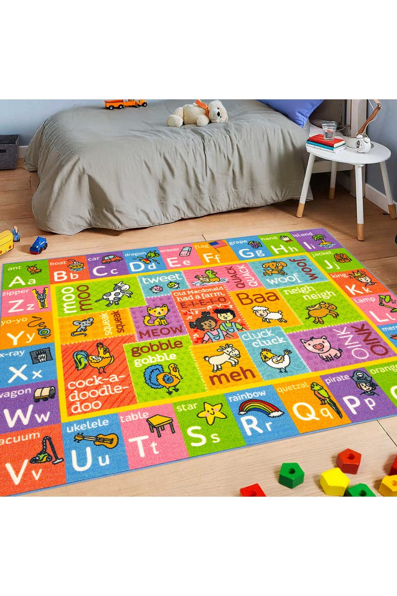 Educational Rug ABC Alphabet Animal Sounds - 3x5' Playmat, Alternate, color, Multicolored