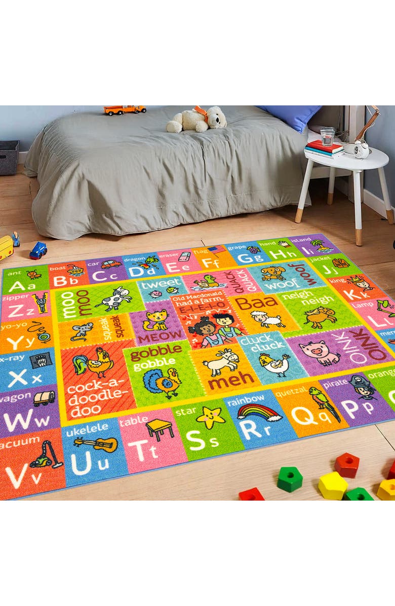 KC Cubs Educational Rug ABC Alphabet Animal Sounds - 3x5' Playmat, Alternate, color, Multicolored