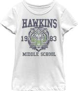 Stranger Things Girl's Stranger Things Hawkins Middle School Tiger Graphic T-Shirt