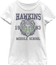 Stranger Things Girl's Stranger Things Hawkins Middle School Tiger Graphic T-Shirt