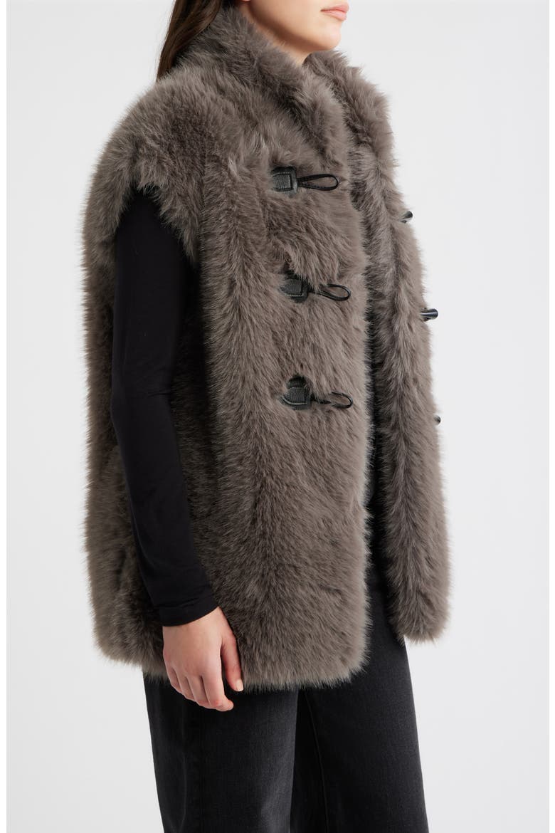 Faux Fox Fur Vest, Alternate, color, TAUPE