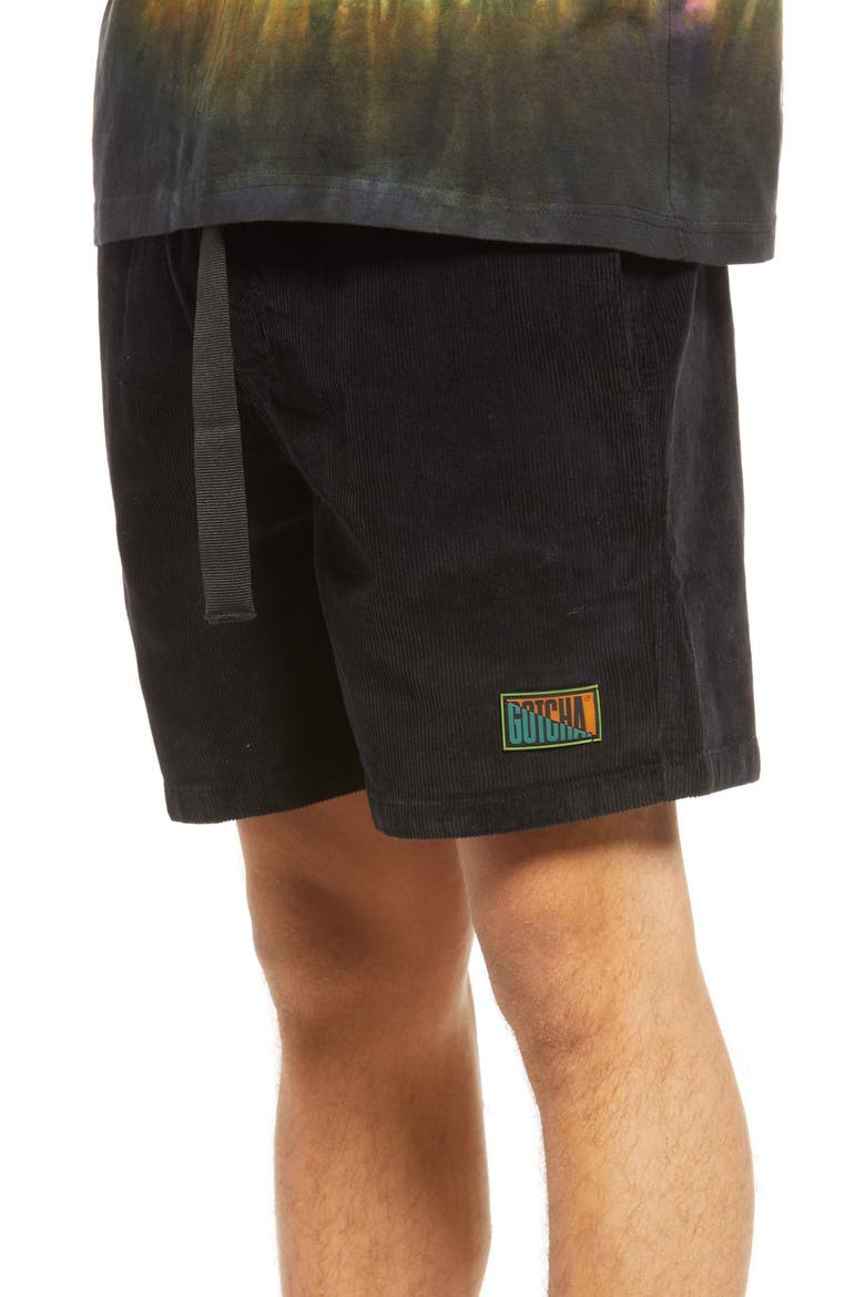 Marrietta Stretch Corduroy Shorts, Alternate, color, BLACK