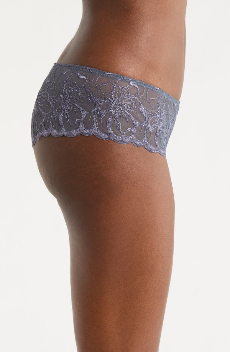 Chantelle Lingerie Fleurs Lace Hipster Panties, Alternate, color, Fancy Grey