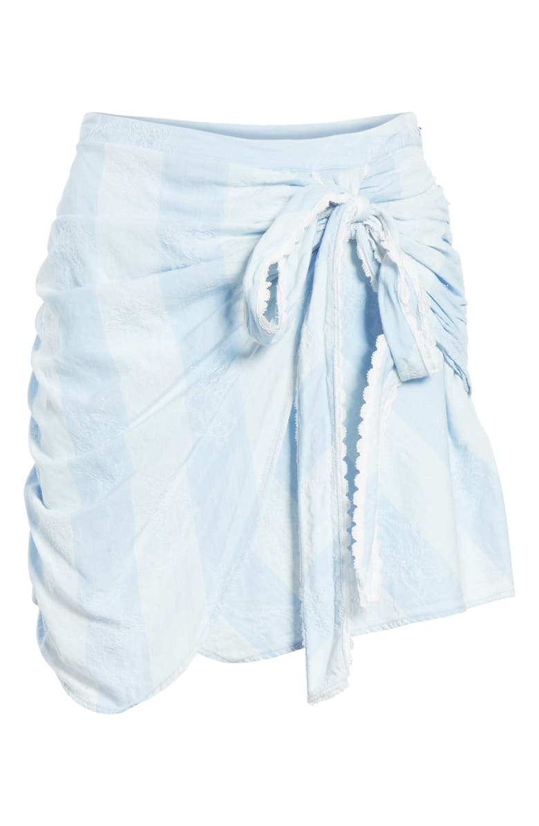 LoveShackFancy Monroe Side Tie Miniskirt, Alternate, color, 