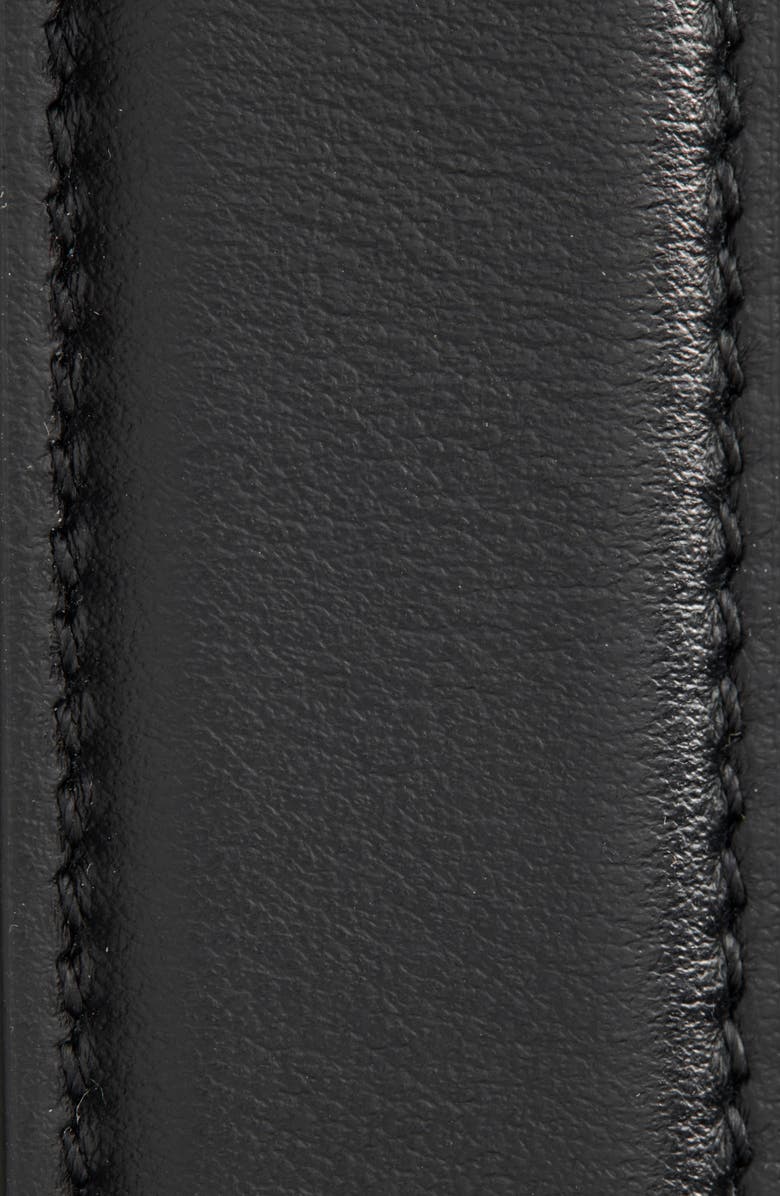 FERRAGAMO Slim Double Gancio Leather Belt, Alternate, color, Nero