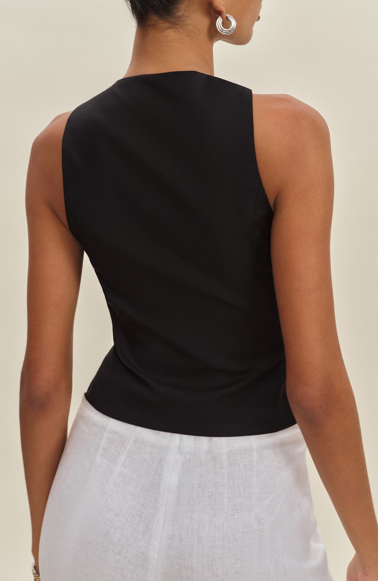 Reformation Rory Organic Cotton Vest, Alternate, color, Black