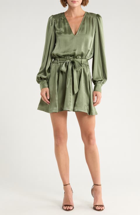 Montana Long Sleeve Satin Minidress