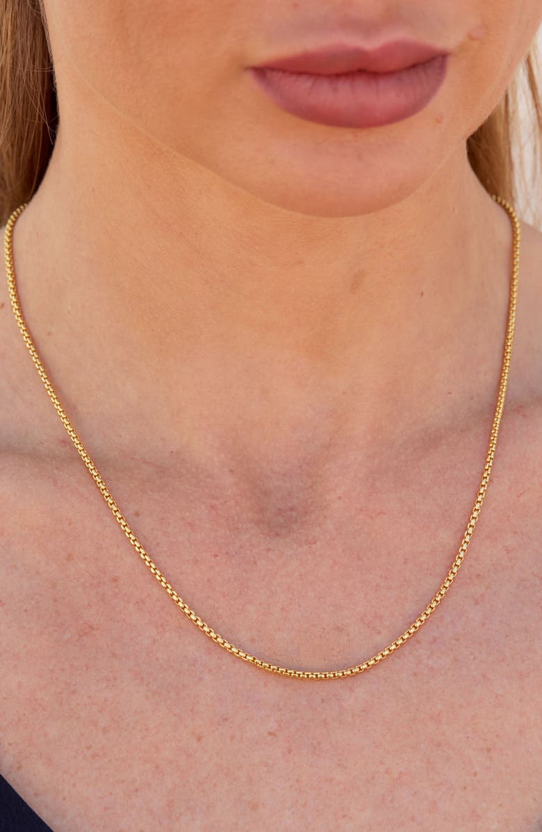 SAVVY CIE JEWELS Box Chain Necklace, Alternate, color, Gold