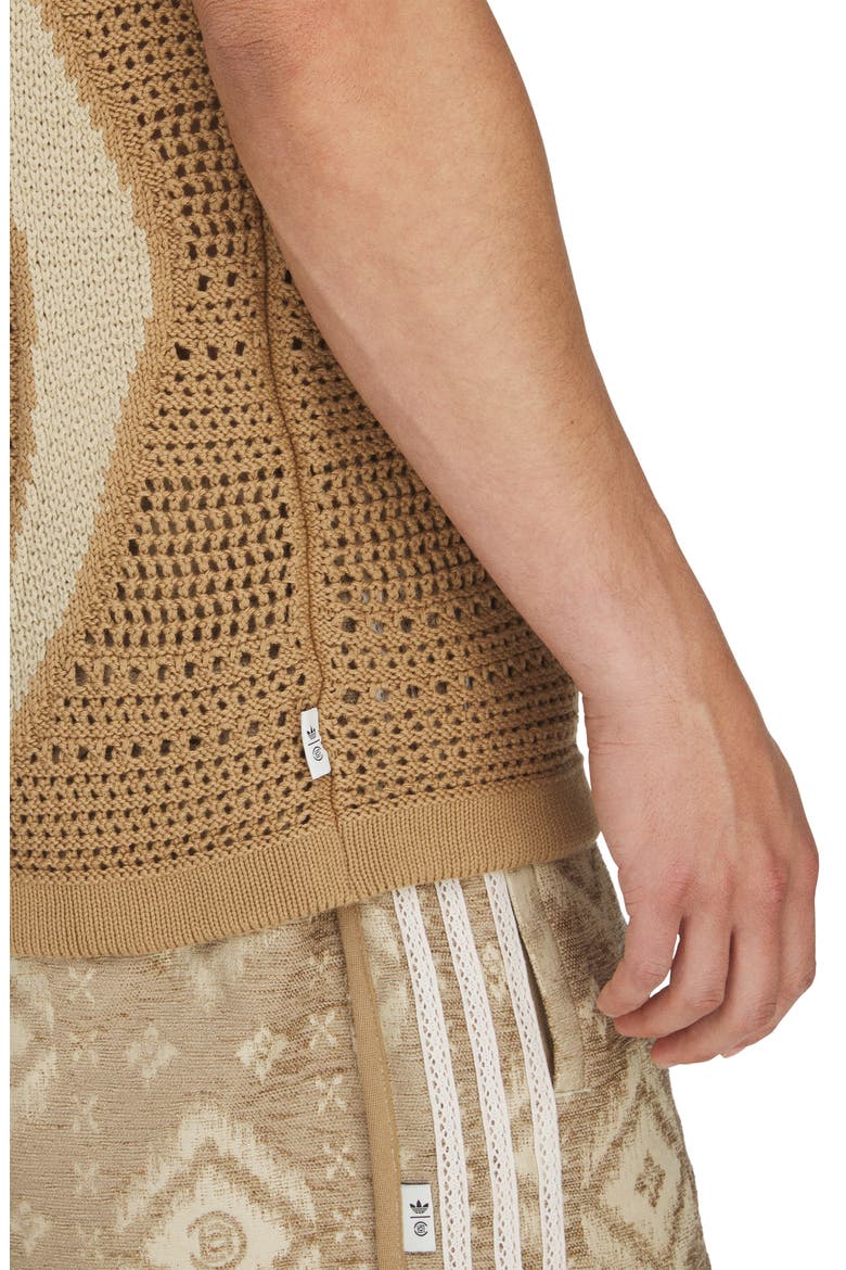 x CLOT Short Sleeve Quarter Zip Sweater, Alternate, color, CARDBOARD