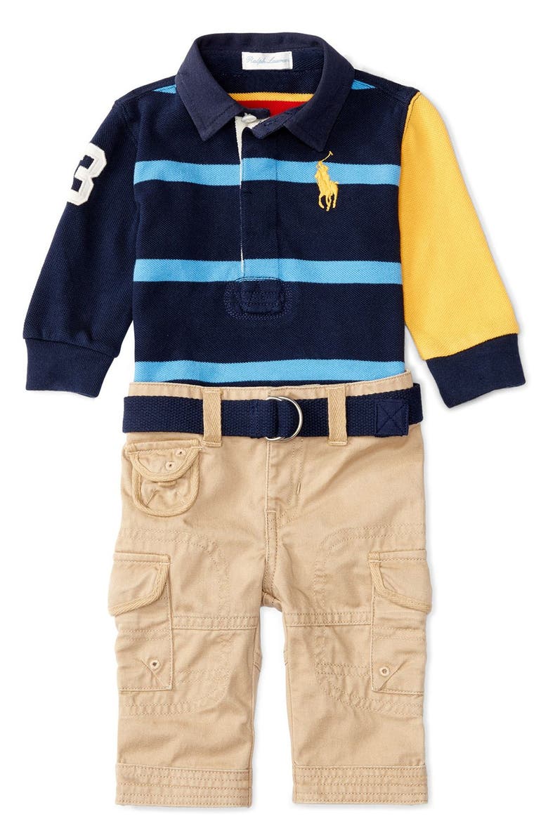 Ralph Lauren Rugby Shirt & Pants Set, Main, color,