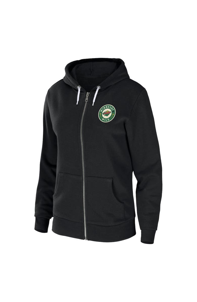 WEAR by Erin Andrews Women's WEAR by Erin Andrews Black Minnesota Wild Sponge Fleece Full-Zip Hoodie, Alternate, color, 