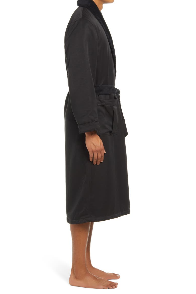 Fleece Lined Robe, Alternate, color, BLACK