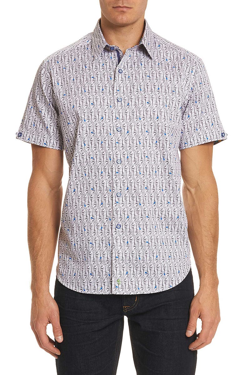 Robert Graham Cuban Tres Classic Fit Print Sport Shirt, Main, color, 