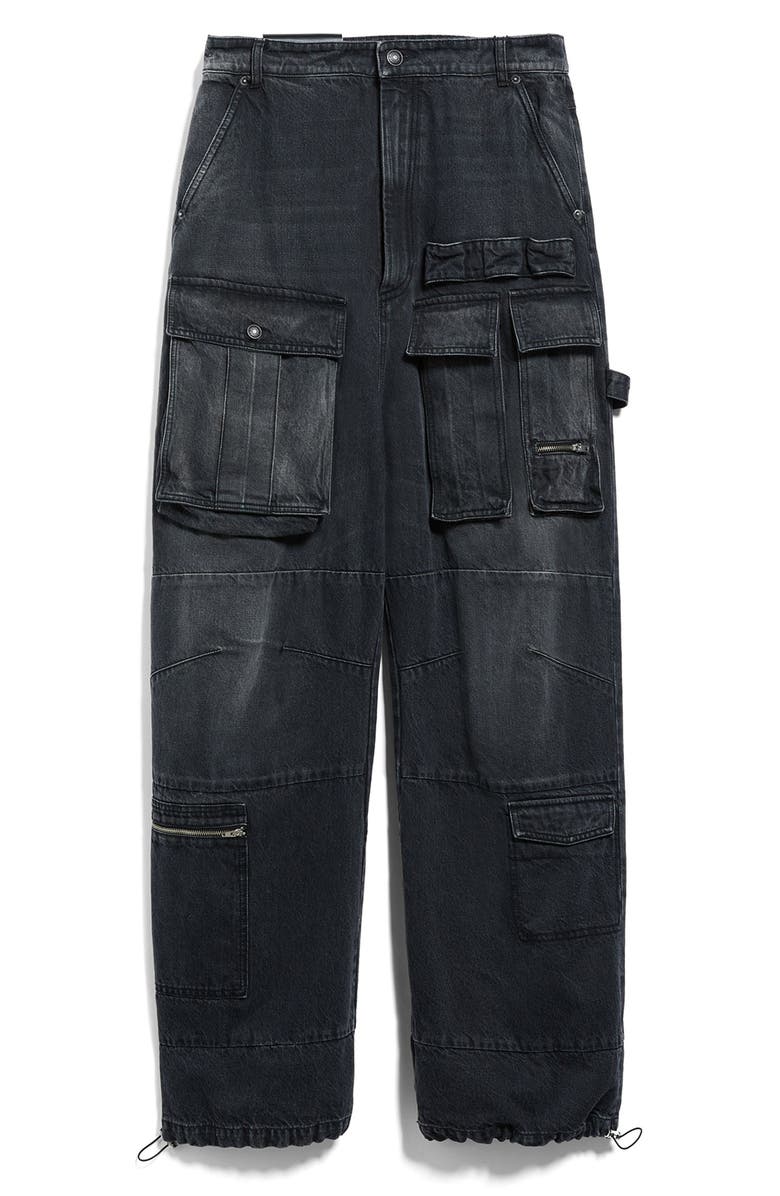 SPORTMAX Oversize Cotton Nonstretch Cargo Jeans, Alternate, color,