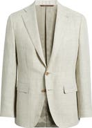 Canali Capri Trim Fit Tan Linen & Wool Mélange Sport Coat