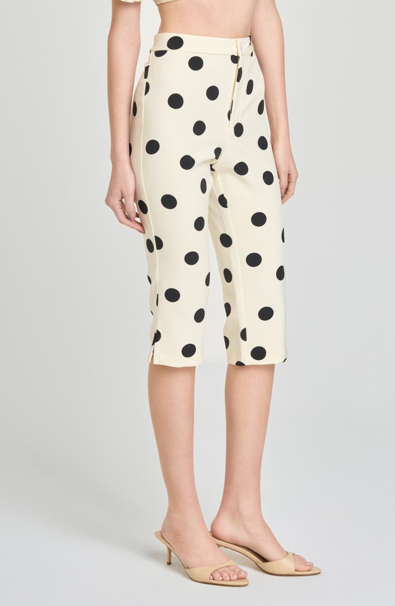 WAYF Marcy Polka Dot Capri Pants, Alternate, color, Ant Ivory Polka Dot