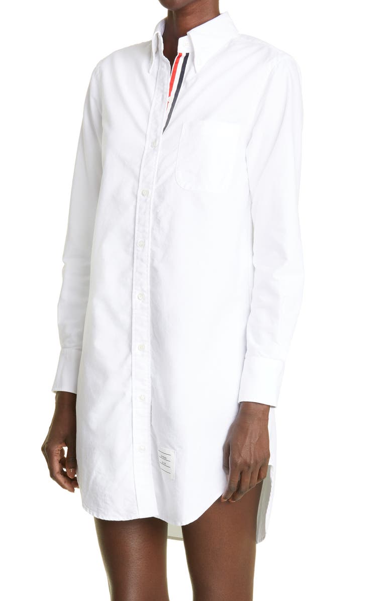 Thom Browne Long Sleeve Oxford Shirtdress, Alternate, color, 